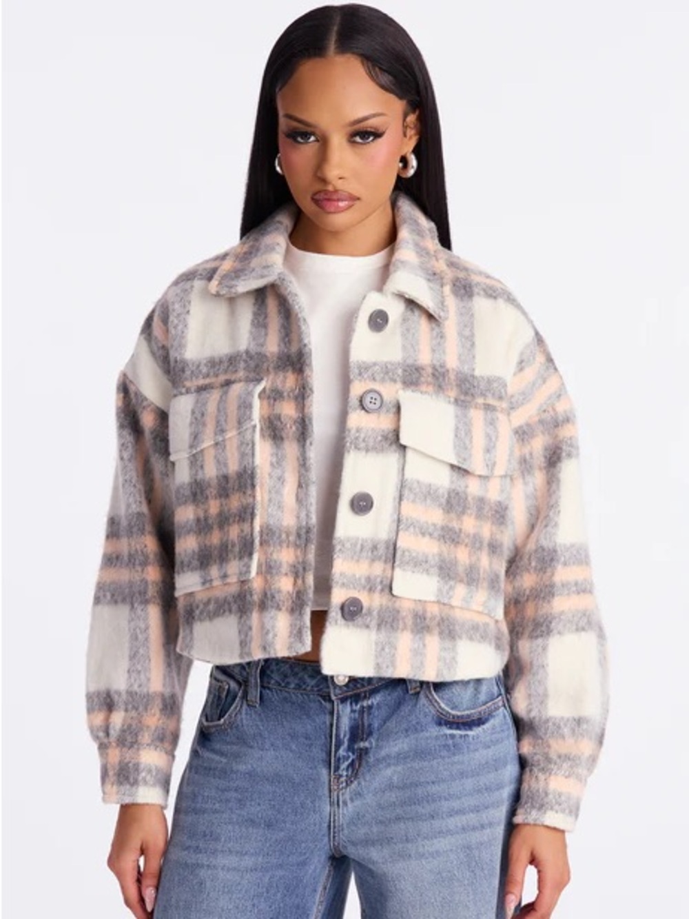 Plaid Cropped Shacket Jacket NEW 🏷️